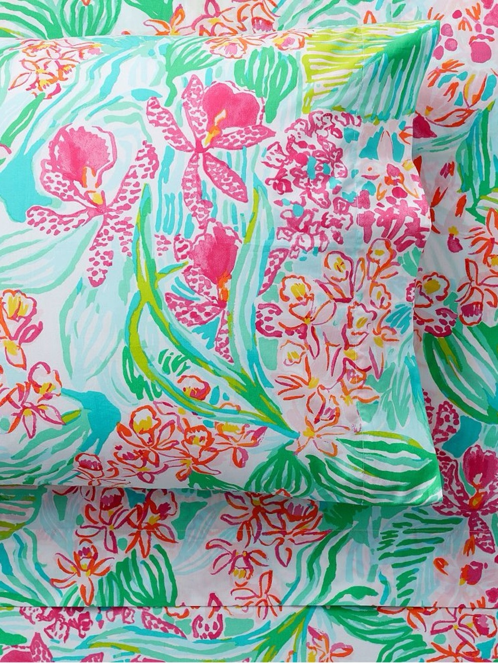 Lilly Pulitzer x Pottery Barn Orchid Sheet Set, King Size NEW